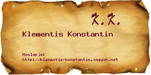 Klementis Konstantin névjegykártya